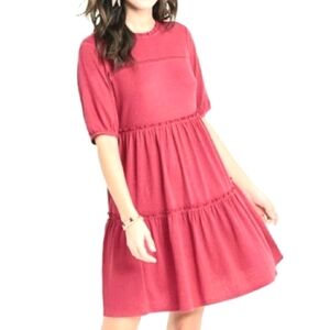 Bohemian Cherry Red Dress